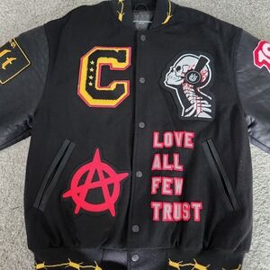 Cult of Individuality Black and Red Varsity Jacket